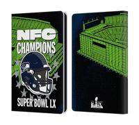 Head Case Designs Licenza Ufficiale NFL Seattle NFC 2026 Super Bowl LX Champions Custodia Portafoglio in Pelle Compatibile con Amazon Kindle Paperwhite 6
