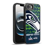 Head Case Designs Licenza Ufficiale NFL Seattle Oversize 2026 Super Bowl LX Champions Cover in Gel Rinforzata [Protezione di Grado Militare] Compatibile con Apple iPhone 16e / iPhone 17e
