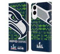 Head Case Designs Licenza Ufficiale NFL Seattle Oversize 2026 Super Bowl LX Champions Custodia Portafoglio in Pelle Compatibile con Samsung Galaxy S25 Edge