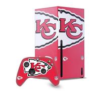 Head Case Designs Licenza Ufficiale NFL Smisurato Kansas City Chiefs Pacchetto Console Da Gioco Wrap E Pelle Per Controller Compatibile con Xbox Series X