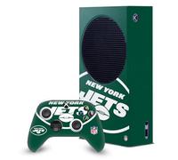 Head Case Designs Licenza Ufficiale NFL Smisurato New York Jets Pacchetto Console Da Gioco Wrap E Pelle Per Controller Compatibile con Xbox Series S