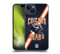 Head Case Designs Licenza Ufficiale NFL Strisce Football Chicago Bears Logo Art Custodia Cover Dura per Parte Posteriore Compatibile con Apple iPhone 15 Plus