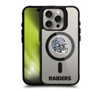 Head Case Designs Licenza Ufficiale NFL Tipo Di Logo Helmet Las Vegas Raiders Black Shockproof Bumper Case [Military Grade Protection] Compatible with Apple iPhone 15 Pro and Compatible with MagSafe