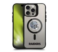 Head Case Designs Licenza Ufficiale NFL Tipo Di Logo Helmet Las Vegas Raiders Black Shockproof Bumper Case [Military Grade] Compatible with Apple iPhone 15 Pro Max and Compatible with MagSafe
