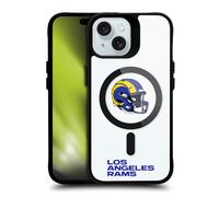 Head Case Designs Licenza Ufficiale NFL Tipo Di Logo Helmet Los Angeles Rams Black Shockproof Bumper Case [Military Grade Protection] Compatible with Apple iPhone 15 and Compatible with MagSafe