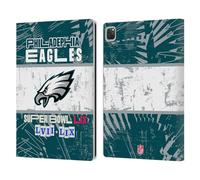 Head Case Designs Licenza Ufficiale NFL Tutte Le Vittorie degli Eagles Campioni del Super Bowl LIX 2025 Custodia Portafoglio in Pelle Compatibile con Apple iPad PRO 12.9 2020/2021/2022