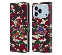 Head Case Designs Licenza Ufficiale NHL Camouflage Arizona Coyotes Custodia Portafoglio in Pelle Compatibile con Apple iPhone 17 PRO