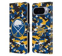 Head Case Designs Licenza Ufficiale NHL Camouflage Buffalo Sabres Custodia Portafoglio in Pelle Compatibile con Google Pixel 10 Pro XL