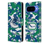 Head Case Designs Licenza Ufficiale NHL Camouflage Vancouver Canucks Custodia Portafoglio in Pelle Compatibile con Google Pixel 10