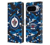 Head Case Designs Licenza Ufficiale NHL Camouflage Winnipeg Jets Custodia Portafoglio in Pelle Compatibile con Google Pixel 10 Pro XL