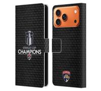 Head Case Designs Licenza Ufficiale NHL Cartamodello Florida Panthers Puck 2024 Stanley Cup Champions Custodia Portafoglio in Pelle Compatibile con Apple iPhone 17 Pro Max