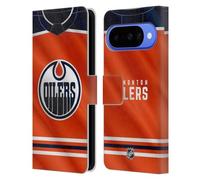 Head Case Designs Licenza Ufficiale NHL Jersey Edmonton Oilers Custodia Portafoglio in Pelle Compatibile con Google Pixel 10