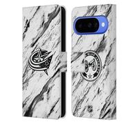 Head Case Designs Licenza Ufficiale NHL Marmoreo Columbus Blue Jackets Custodia Portafoglio in Pelle Compatibile con Google Pixel 10