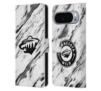 Head Case Designs Licenza Ufficiale NHL Marmoreo Minnesota Wild Custodia Portafoglio in Pelle Compatibile con Google Pixel 10 Pro XL