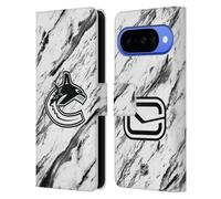 Head Case Designs Licenza Ufficiale NHL Marmoreo Vancouver Canucks Custodia Portafoglio in Pelle Compatibile con Google Pixel 10