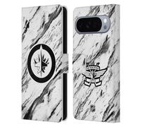 Head Case Designs Licenza Ufficiale NHL Marmoreo Winnipeg Jets Custodia Portafoglio in Pelle Compatibile con Google Pixel 10 Pro XL