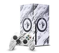 Head Case Designs Licenza Ufficiale NHL Marmoreo Winnipeg Jets Pacchetto Console Da Gioco Wrap E Pelle Per Controller Compatibile con Xbox Series X