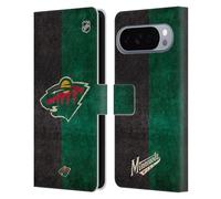 Head Case Designs Licenza Ufficiale NHL Mezzo afflitto Minnesota Wild Custodia Portafoglio in Pelle Compatibile con Google Pixel 10 Pro XL