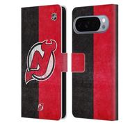 Head Case Designs Licenza Ufficiale NHL Mezzo afflitto New Jersey Devils Custodia Portafoglio in Pelle Compatibile con Google Pixel 10 Pro XL