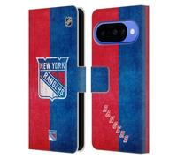Head Case Designs Licenza Ufficiale NHL Mezzo afflitto New York Rangers Custodia Portafoglio in Pelle Compatibile con Google Pixel 10
