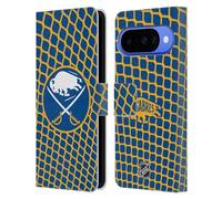 Head Case Designs Licenza Ufficiale NHL Modello a Rete Buffalo Sabres Custodia Portafoglio in Pelle Compatibile con Google Pixel 10