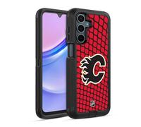Head Case Designs Licenza Ufficiale NHL Modello a Rete Calgary Flames Custodia Antiurto Ultra Blindata Compatibile con Samsung Galaxy A15