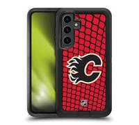 Head Case Designs Licenza Ufficiale NHL Modello a Rete Calgary Flames Custodia Antiurto Ultra Blindata Compatibile con Samsung Galaxy S24+ 5G