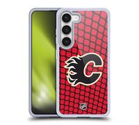 Head Case Designs Licenza Ufficiale NHL Modello a Rete Calgary Flames Custodia in Gel [Protezione di Grado Militare] Compatibile con Samsung Galaxy S23 5G E Compatibile con MagSafe
