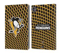 Head Case Designs Licenza Ufficiale NHL Modello a Rete Pittsburgh Penguins Custodia Portafoglio in Pelle Compatibile con Apple iPad PRO 11 M4 2024