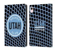 Head Case Designs Licenza Ufficiale NHL Modello a Rete Utah Mammoth Custodia Portafoglio in Pelle Compatibile con Apple iPad Mini (2021/2024)