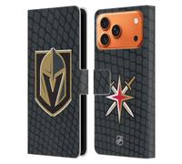 Head Case Designs Licenza Ufficiale NHL Modello a Rete Vegas Golden Knights Custodia Portafoglio in Pelle Compatibile con Apple iPhone 17 Pro Max