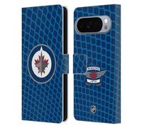 Head Case Designs Licenza Ufficiale NHL Modello a Rete Winnipeg Jets Custodia Portafoglio in Pelle Compatibile con Google Pixel 10 Pro XL