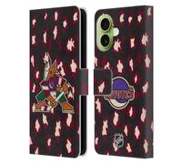 Head Case Designs Licenza Ufficiale NHL Modello di Leopardo Arizona Coyotes Custodia Portafoglio in Pelle Compatibile con Apple iPhone 17