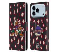 Head Case Designs Licenza Ufficiale NHL Modello di Leopardo Arizona Coyotes Custodia Portafoglio in Pelle Compatibile con Apple iPhone 17 PRO