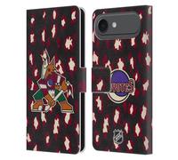 Head Case Designs Licenza Ufficiale NHL Modello di Leopardo Arizona Coyotes Custodia Portafoglio in Pelle Compatibile con Apple iPhone 17 Air
