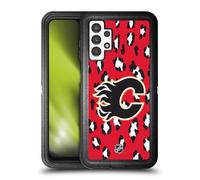 Head Case Designs Licenza Ufficiale NHL Modello di Leopardo Calgary Flames Custodia Antiurto Ultra Blindata Compatibile con Samsung Galaxy A13 (2022)