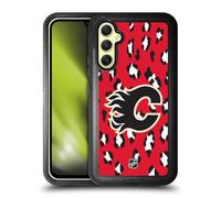 Head Case Designs Licenza Ufficiale NHL Modello di Leopardo Calgary Flames Custodia Antiurto Ultra Blindata Compatibile con Samsung Galaxy A34 5G