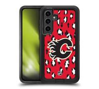 Head Case Designs Licenza Ufficiale NHL Modello di Leopardo Calgary Flames Custodia Antiurto Ultra Blindata Compatibile con Samsung Galaxy S24+ 5G