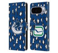 Head Case Designs Licenza Ufficiale NHL Modello di Leopardo Vancouver Canucks Custodia Portafoglio in Pelle Compatibile con Google Pixel 10 Pro XL
