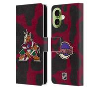 Head Case Designs Licenza Ufficiale NHL Modello di Mucca Arizona Coyotes Custodia Portafoglio in Pelle Compatibile con Apple iPhone 17
