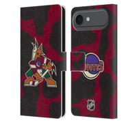 Head Case Designs Licenza Ufficiale NHL Modello di Mucca Arizona Coyotes Custodia Portafoglio in Pelle Compatibile con Apple iPhone 17 Air