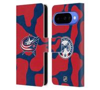 Head Case Designs Licenza Ufficiale NHL Modello di mucca Columbus Blue Jackets Custodia Portafoglio in Pelle Compatibile con Google Pixel 10