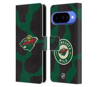 Head Case Designs Licenza Ufficiale NHL Modello di mucca Minnesota Wild Custodia Portafoglio in Pelle Compatibile con Google Pixel 10
