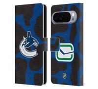 Head Case Designs Licenza Ufficiale NHL Modello di mucca Vancouver Canucks Custodia Portafoglio in Pelle Compatibile con Google Pixel 10 Pro XL