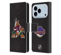 Head Case Designs Licenza Ufficiale NHL Semplice Arizona Coyotes Custodia Portafoglio in Pelle Compatibile con Apple iPhone 17 PRO