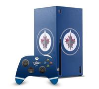 Head Case Designs Licenza Ufficiale NHL Semplice Winnipeg Jets Pacchetto Console Da Gioco Wrap E Pelle Per Controller Compatibile con Xbox Series X