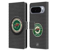 Head Case Designs Licenza Ufficiale NHL Tessuto a Disco Minnesota Wild Custodia Portafoglio in Pelle Compatibile con Google Pixel 10 Pro XL