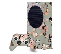 Head Case Designs Licenza Ufficiale Ninola Farfalle Oro Verdi Assortiti Pacchetto Console Da Gioco Wrap E Pelle Per Controller Compatibile con Xbox Series S Console & Controller Bundle
