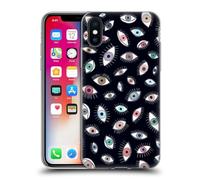 Head Case Designs Licenza Ufficiale Ninola Occhi Neri Modelli Acquarello Custodia in Gel [Protezione di Grado Militare] Compatibile con Apple iPhone X/iPhone XS