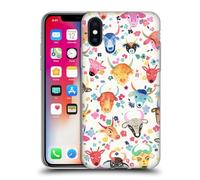Head Case Designs Licenza Ufficiale Ninola Simpatico Allevamento di buoi Modelli Acquarello Custodia in Gel [Protezione di Grado Militare] Compatibile con Apple iPhone X/iPhone XS